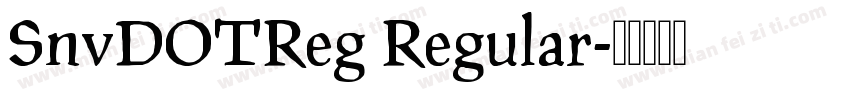 SnvDOTReg Regular字体转换